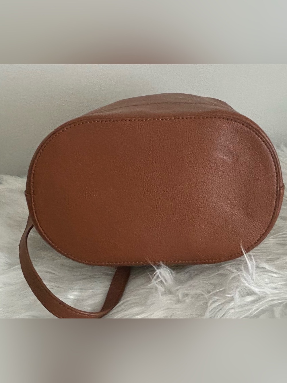 Ralph Lauren Chestnut Brown Leather Drawstring Bucket Shoulder Bag - Picture 8 of 11